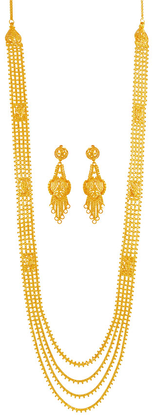  [ 22K Necklace Sets (Long) > Chandra Haar Set 22K Necklace Only  ]