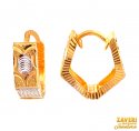 22Kt Gold Two Tone Huggie Earrings - Click here to buy online - 899 only..