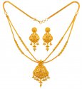 22 Karat Gold Necklace Earring Set - Click here to buy online - 3,573 only..