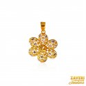 22K Two Tone Floral Pendant - Click here to buy online - 320 only..