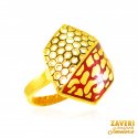 Click here to View - 22Kt Gold Meenakari Ring 