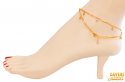 22Kt Gold Multi Tone Anklets (2 PC) - Click here to buy online - 1,143 only..