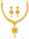 22k Gold Two Tone Necklace Set - Click here to buy online - 4,136 only..