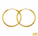 22K Gold Big Hoop Earrings  - Click here to buy online - 575 only..