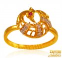 22 kt Gold Traditional Peacock Ring - Click here to buy online - 325 only..