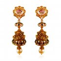 22Kt Gold Antique Jhumki Earrings - Click here to buy online - 4,950 only..