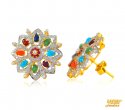 22 Kt Gold Multi color Earrings  - Click here to buy online - 1,101 only..