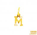 22Kt Gold Initial Pendant (M) - Click here to buy online - 152 only..