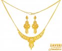 22k Gold Filigree Necklace Set - Click here to buy online - 1,639 only..