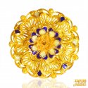 22Kt Gold Designer Meenakari Ring - Click here to buy online - 826 only..