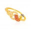 22 kt Gold Traditional Peacock Ring - Click here to buy online - 257 only..