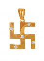 Gold Swastik Pendant - Click here to buy online - 625 only..