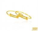22K Gold Kids Kada (2PC) - Click here to buy online - 1,376 only..