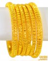 22K Gold   Bangles Set of 6  - Click here to buy online - 7,765 only..