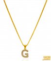 Click here to View - 22K Gold Initial Pendant (Letter G) 