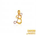 22K Gold initial B Pendant - Click here to buy online - 331 only..