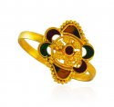 22kt Gold Meenakari Ring - Click here to buy online - 340 only..