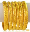 22K Gold Machine Bangles (pair) - Click here to buy online - 5,493 only..