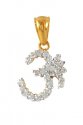 22K Om Pendant with CZ - Click here to buy online - 443 only..