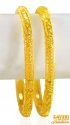 22K Fancy Filigree Bangles (pair) - Click here to buy online - 3,010 only..