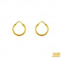 22 kt Plain Gold Hoop Earrings  - Click here to buy online - 147 only..