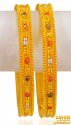 22K Designer Gold Kada (2Pc) - Click here to buy online - 3,914 only..