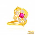 Click here to View - 22Kt Gold CZ and Colored Stone Ring 