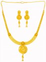 22 Karat Gold Necklace Set - Click here to buy online - 3,023 only..