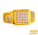 Click here to View - 22K Gold Two Tone CZ Ring for Men 