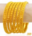 22Kt Gold Bangles Set (6Pc) - Click here to buy online - 8,723 only..