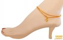 22Kt Gold Plain Anklets (2 PC) - Click here to buy online - 1,332 only..