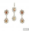 Pendant And Earring Set With CZ - Click here to buy online - 866 only..