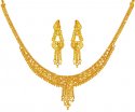 22Kt Gold Necklace Earring Set - Click here to buy online - 2,284 only..