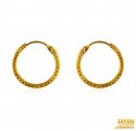 22 kt Gold Hoop Earrings  - Click here to buy online - 220 only..