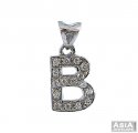18K White Gold B Pendant - Click here to buy online - 340 only..