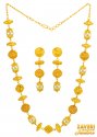 Click here to View - 22 Karat Gold Balls Necklace Set 