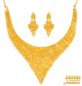 22K Yellow Gold Necklace Set - Click here to buy online - 3,824 only..