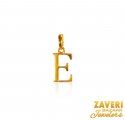 Click here to View - 22k Gold Initial E  pendant  