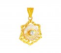 Three Tone 22K Gold Pendant - Click here to buy online - 415 only..