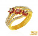 22kt Gold Ring with Colored CZ - Click here to buy online - 566 only..
