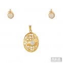 Gold two tone pendant set - Click here to buy online - 710 only..