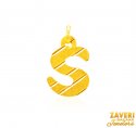22Kt Gold Initial Pendant (S) - Click here to buy online - 293 only..