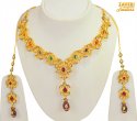 Antique Necklace Set in 22kt gold - Click here to buy online - 9,743 only..