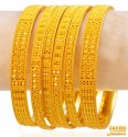 22kt Gold Bangles (set of 6) - Click here to buy online - 8,677 only..