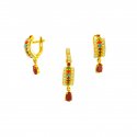 Click here to View - 22k Gold Multi Stone Pendant Set 
