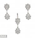 White Gold Pendant and Earrings Set - Click here to buy online - 866 only..