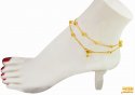 22Kt Gold Beads Anklets (2 PC) - Click here to buy online - 1,402 only..