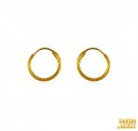 22 kt Gold Hoop Earrings  - Click here to buy online - 230 only..