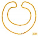 Click here to View - 22 Kt Gold hollow Rope Chain 22 In 