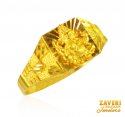 22kt Gold Ganesha Men's Ring  - Click here to buy online - 313 only..